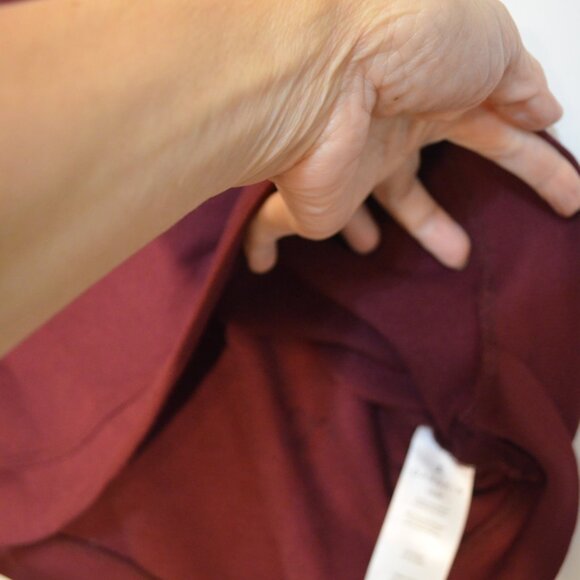 DANSKIN Dark-Red Soft Stretchy Polyester-Spandex-Rayon T-Shirt Women's M - Picture 5 of 6